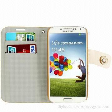 Flash Lines Button Leather Case with Credit Card Slots